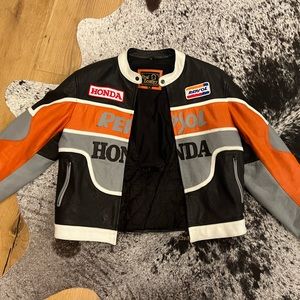 Leather racing jacket